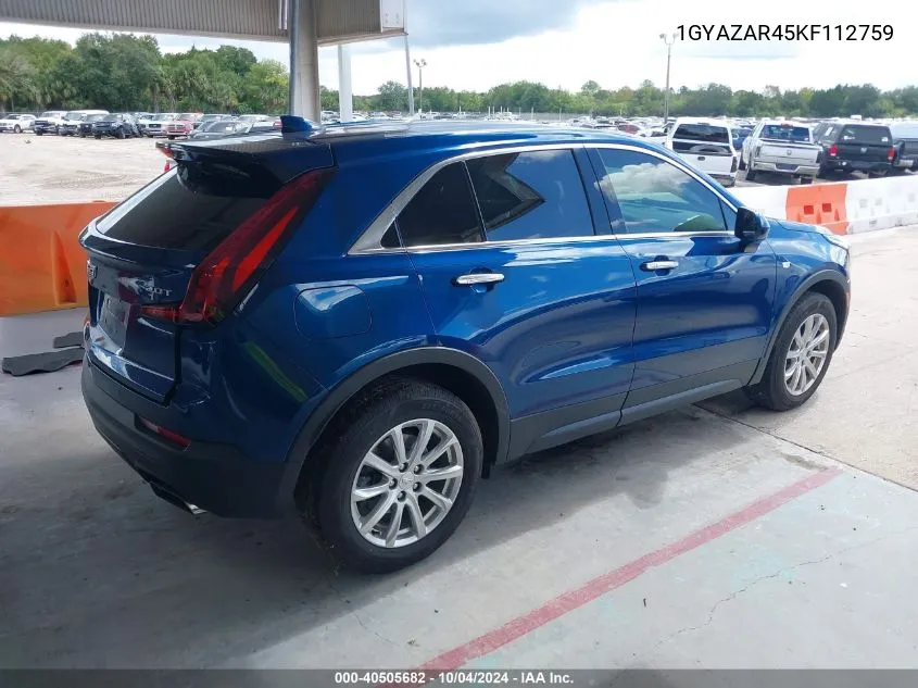 2019 Cadillac Xt4 Luxury VIN: 1GYAZAR45KF112759 Lot: 40505682