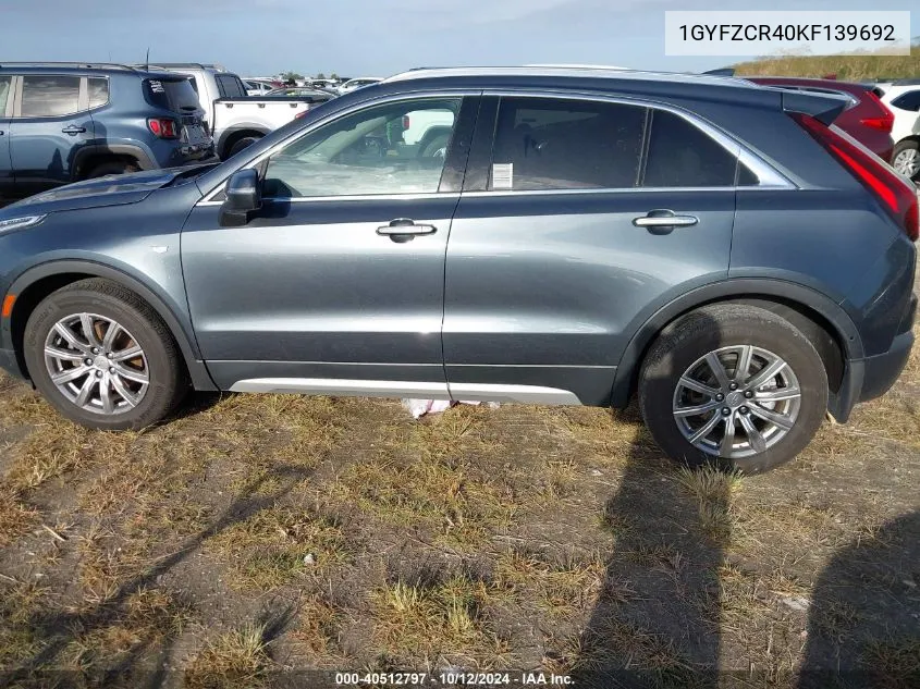 1GYFZCR40KF139692 2019 Cadillac Xt4 Premium Luxury