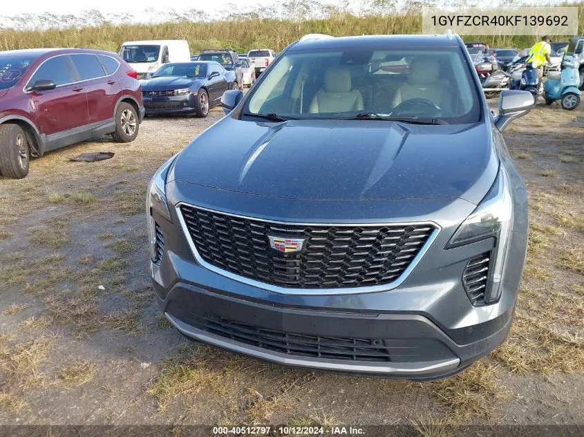 2019 Cadillac Xt4 Premium Luxury VIN: 1GYFZCR40KF139692 Lot: 40512797