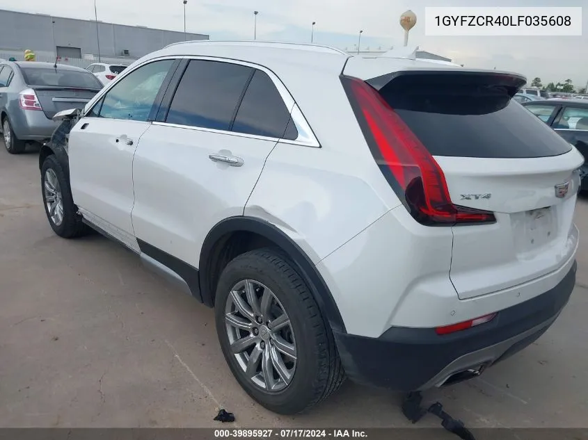 2020 Cadillac Xt4 Fwd Premium Luxury VIN: 1GYFZCR40LF035608 Lot: 39895927