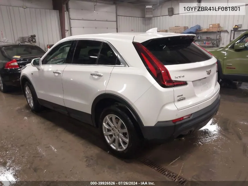 1GYFZBR41LF081801 2020 Cadillac Xt4 Luxury