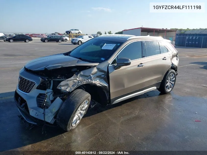 2020 Cadillac Xt4 Fwd Premium Luxury VIN: 1GYFZCR44LF111198 Lot: 40143812