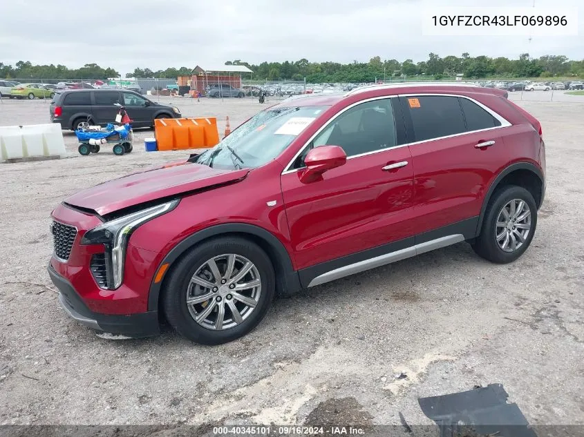 2020 Cadillac Xt4 Premium Luxury VIN: 1GYFZCR43LF069896 Lot: 40345101