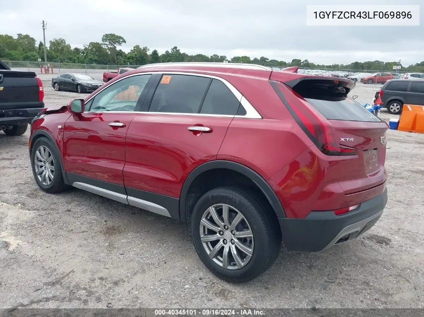 2020 Cadillac Xt4 Premium Luxury VIN: 1GYFZCR43LF069896 Lot: 40345101