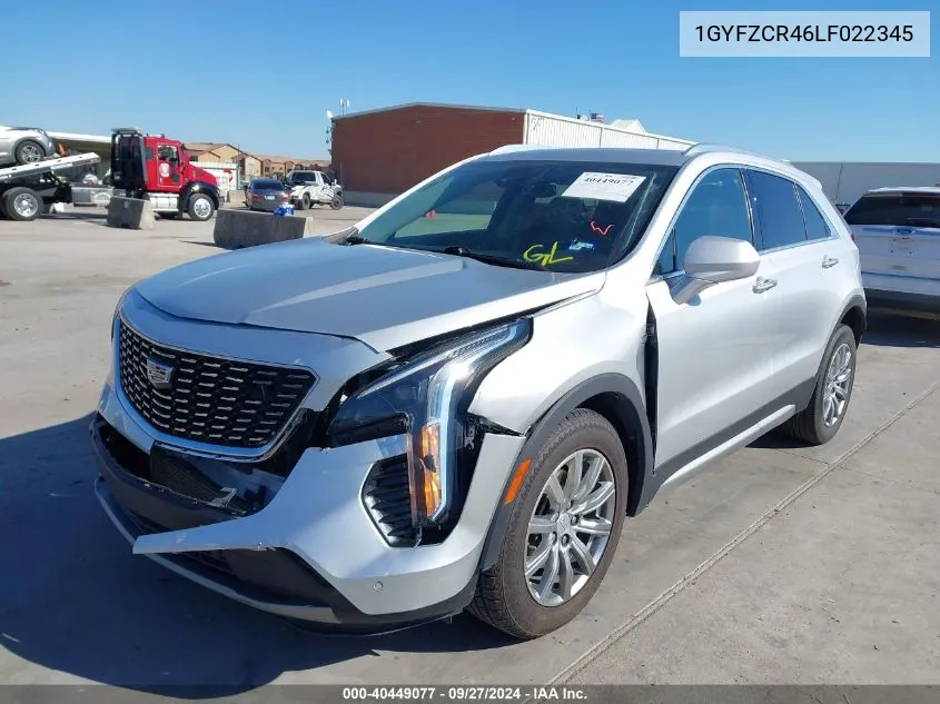 2020 Cadillac Xt4 Premium Luxury VIN: 1GYFZCR46LF022345 Lot: 40449077