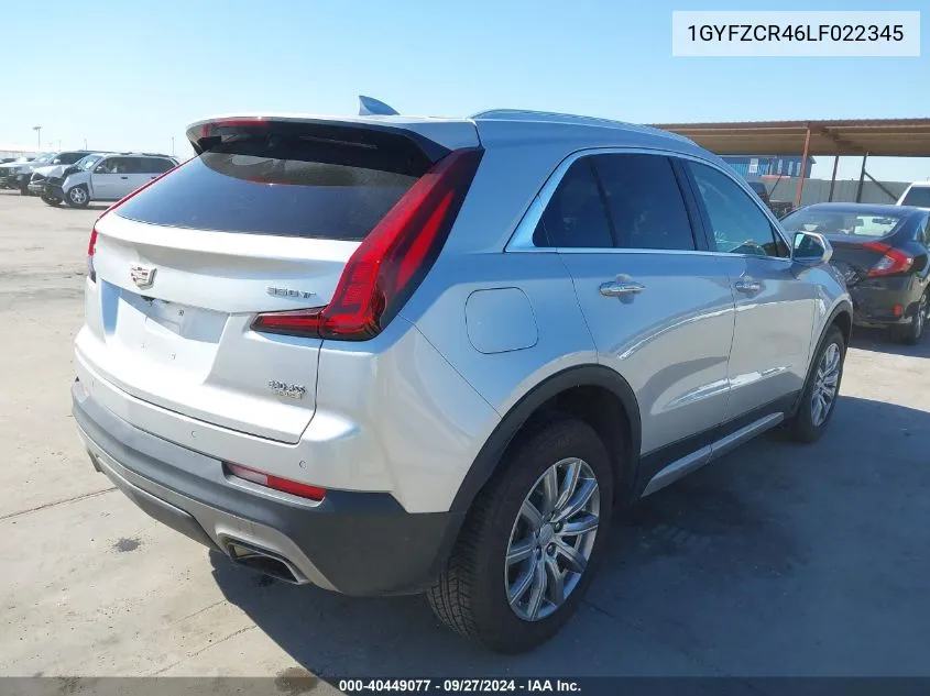 1GYFZCR46LF022345 2020 Cadillac Xt4 Premium Luxury