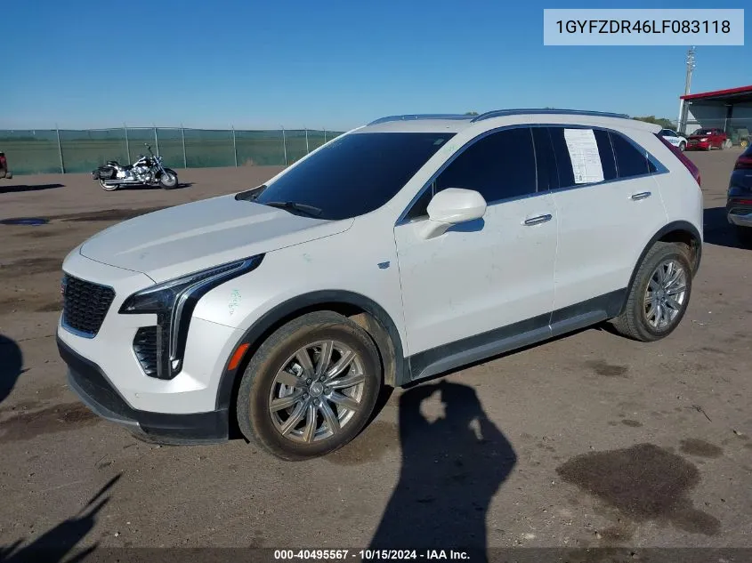 2020 Cadillac Xt4 Awd Premium Luxury VIN: 1GYFZDR46LF083118 Lot: 40495567