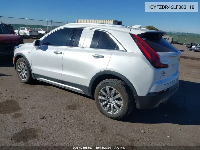 2020 Cadillac Xt4 Awd Premium Luxury VIN: 1GYFZDR46LF083118 Lot: 40495567