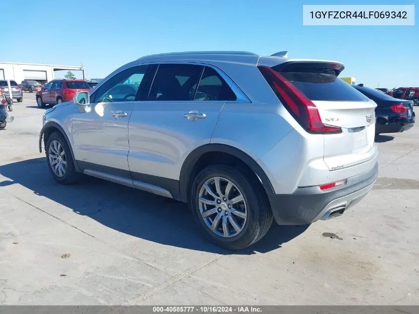 2020 Cadillac Xt4 Fwd Premium Luxury VIN: 1GYFZCR44LF069342 Lot: 40585777