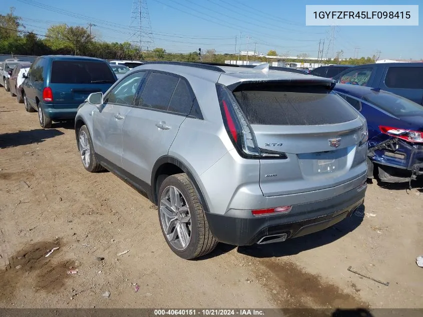 2020 Cadillac Xt4 Sport VIN: 1GYFZFR45LF098415 Lot: 40640151