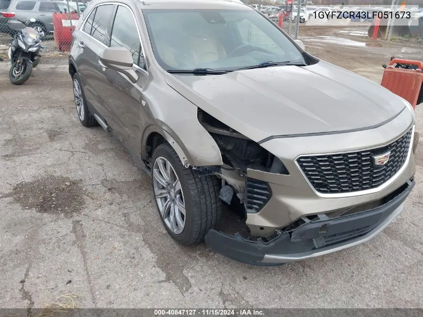 2020 Cadillac Xt4 Fwd Premium Luxury VIN: 1GYFZCR43LF051673 Lot: 40847127