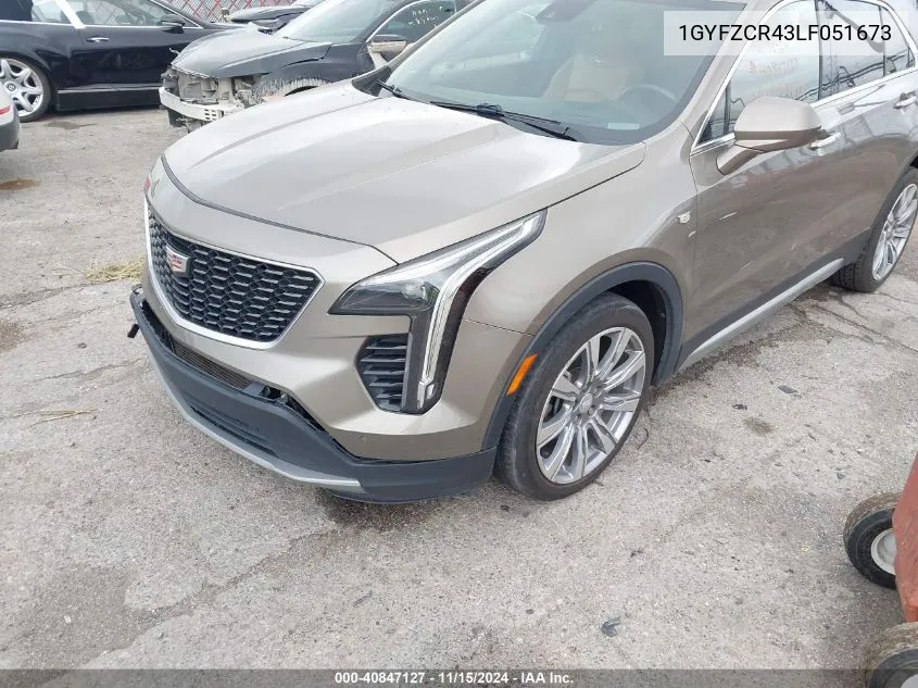 2020 Cadillac Xt4 Fwd Premium Luxury VIN: 1GYFZCR43LF051673 Lot: 40847127