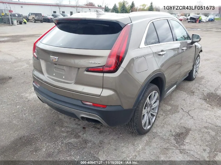 2020 Cadillac Xt4 Fwd Premium Luxury VIN: 1GYFZCR43LF051673 Lot: 40847127