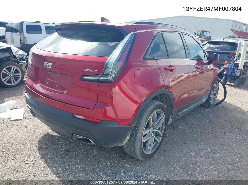 2021 Cadillac Xt4 Fwd Sport VIN: 1GYFZER47MF007804 Lot: 39881257