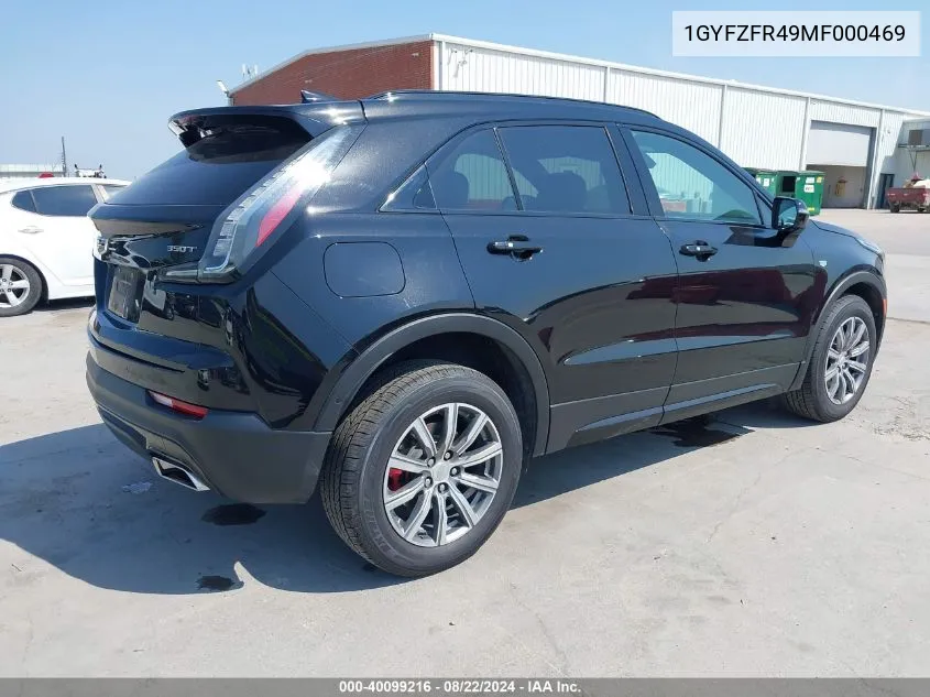 1GYFZFR49MF000469 2021 Cadillac Xt4 Awd Sport