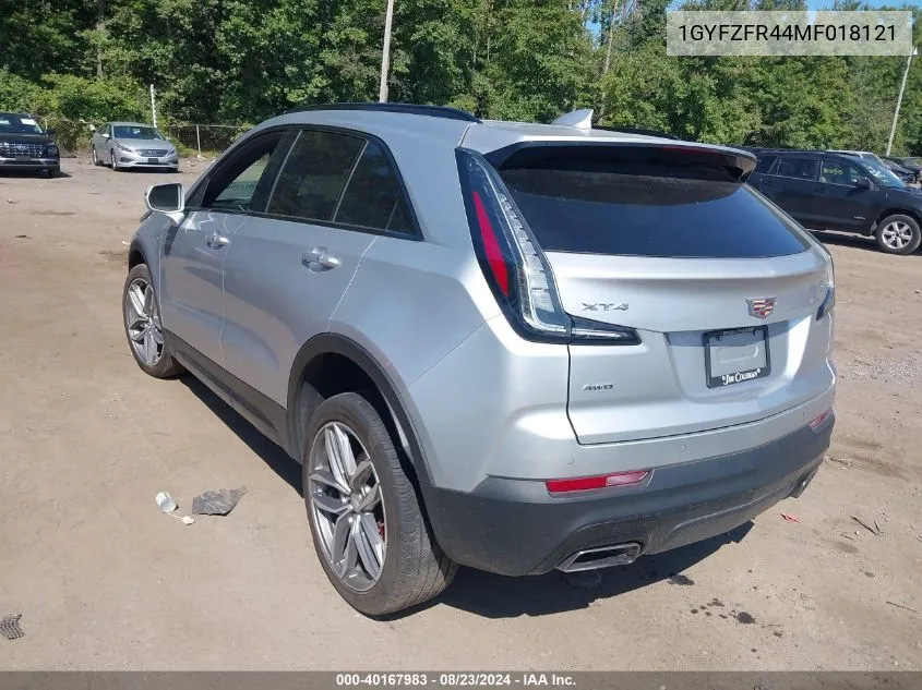 1GYFZFR44MF018121 2021 Cadillac Xt4 Awd Sport