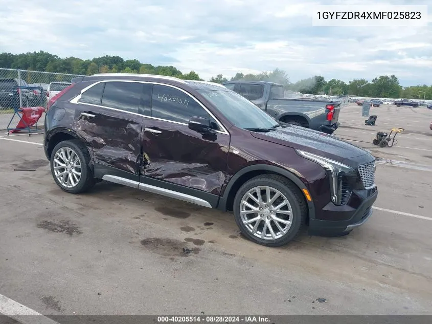 1GYFZDR4XMF025823 2021 Cadillac Xt4 Awd Premium Luxury