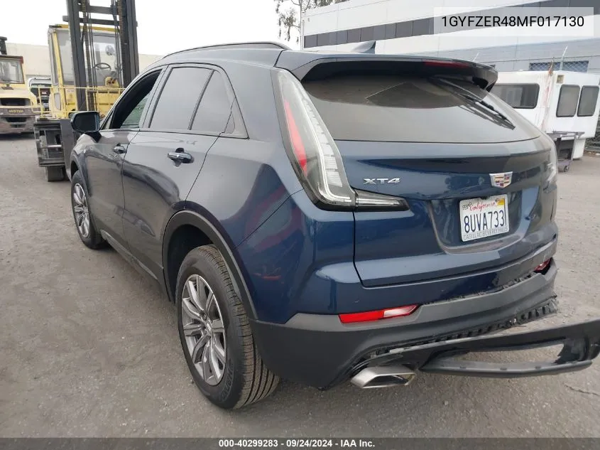 2021 Cadillac Xt4 Fwd Sport VIN: 1GYFZER48MF017130 Lot: 40299283