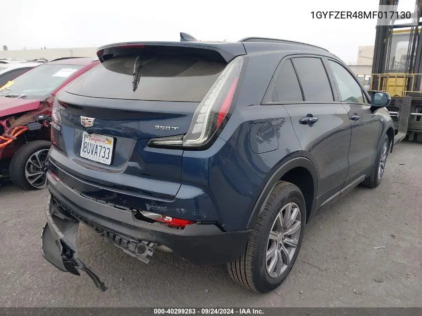 2021 Cadillac Xt4 Fwd Sport VIN: 1GYFZER48MF017130 Lot: 40299283