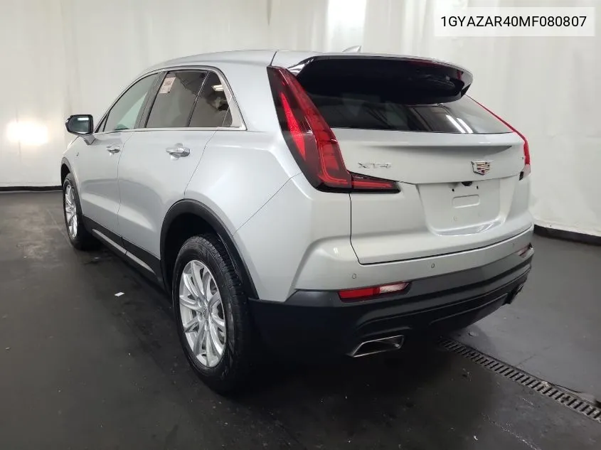 2021 Cadillac Xt4 Fwd Luxury VIN: 1GYAZAR40MF080807 Lot: 40360095