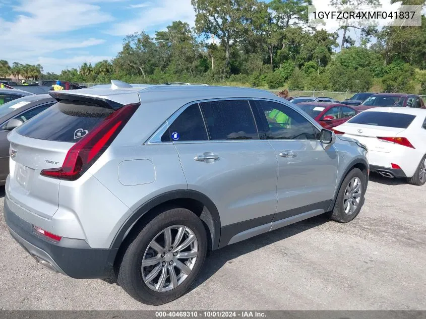 1GYFZCR4XMF041837 2021 Cadillac Xt4 Premium Luxury