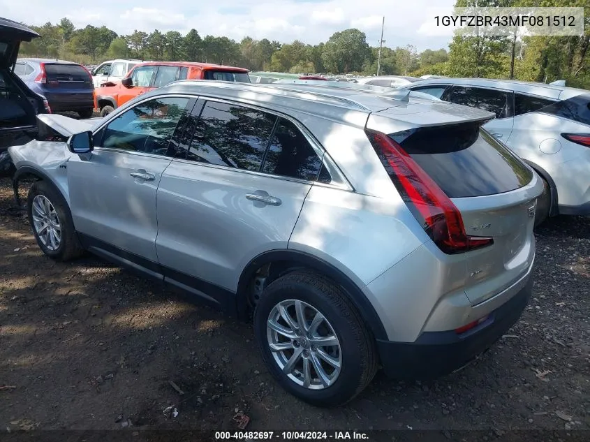 2021 Cadillac Xt4 Awd Luxury VIN: 1GYFZBR43MF081512 Lot: 40482697