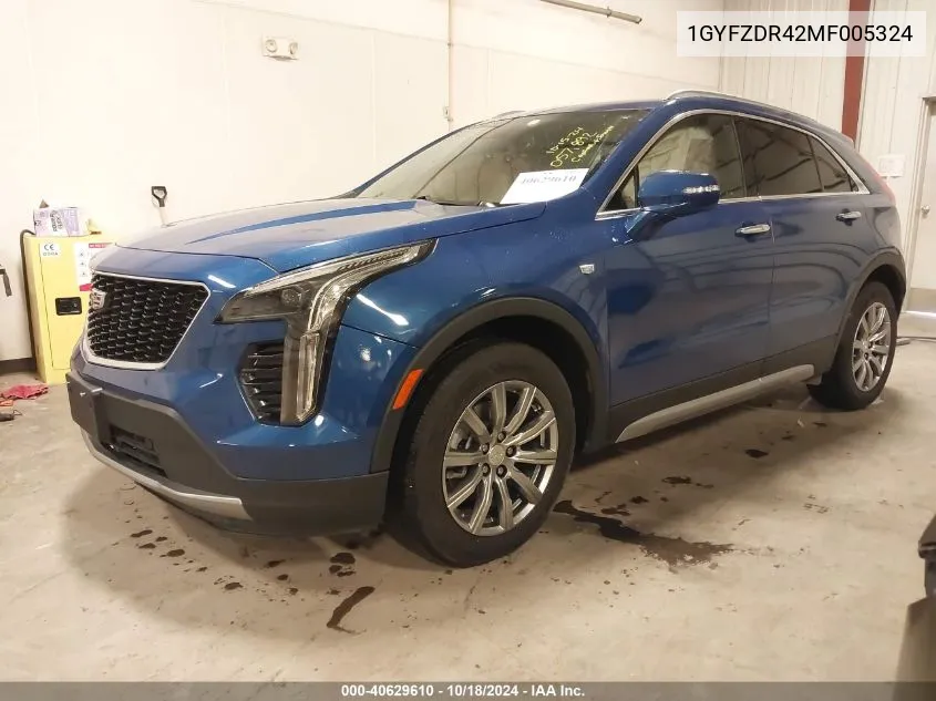 2021 Cadillac Xt4 Awd Premium Luxury VIN: 1GYFZDR42MF005324 Lot: 40629610