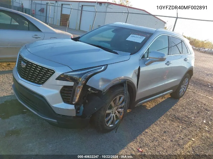 2021 Cadillac Xt4 Awd Premium Luxury VIN: 1GYFZDR40MF002891 Lot: 40632247