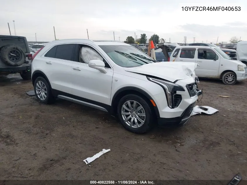 2021 Cadillac Xt4 Fwd Premium Luxury VIN: 1GYFZCR46MF040653 Lot: 40822558