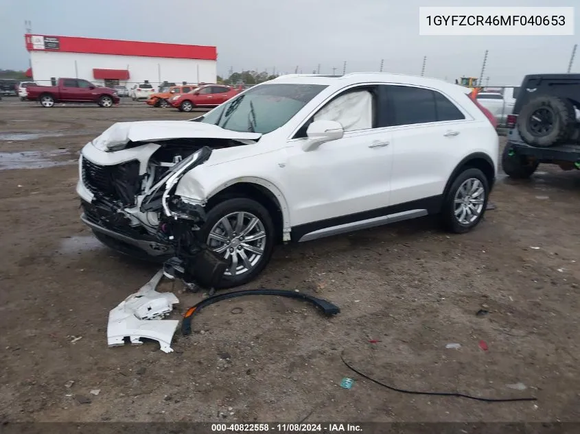 2021 Cadillac Xt4 Fwd Premium Luxury VIN: 1GYFZCR46MF040653 Lot: 40822558