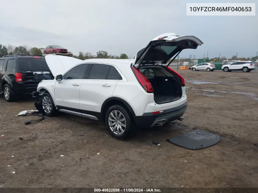 2021 Cadillac Xt4 Fwd Premium Luxury VIN: 1GYFZCR46MF040653 Lot: 40822558