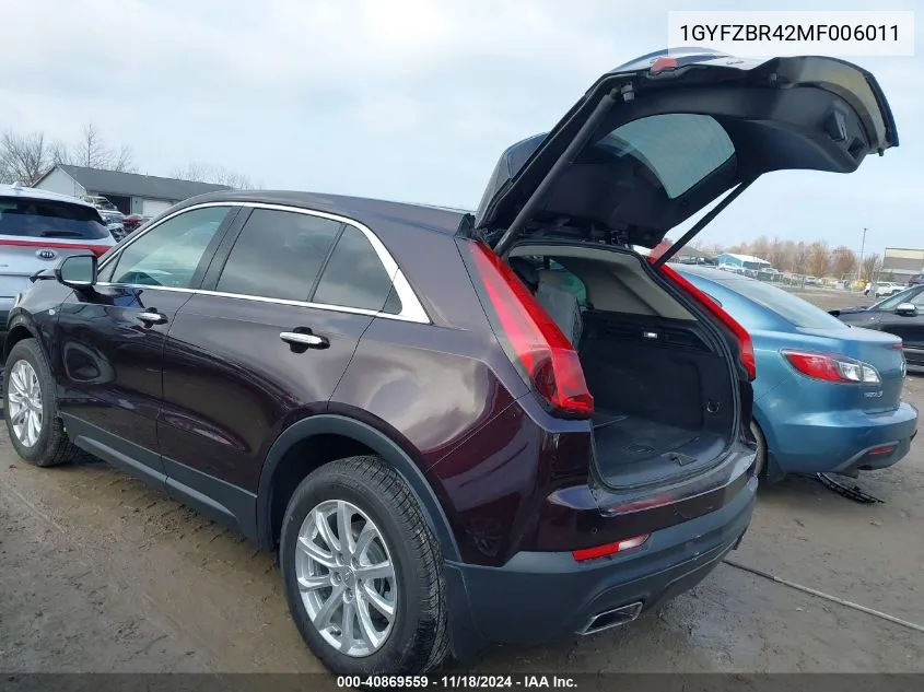 2021 Cadillac Xt4 Awd Luxury VIN: 1GYFZBR42MF006011 Lot: 40869559