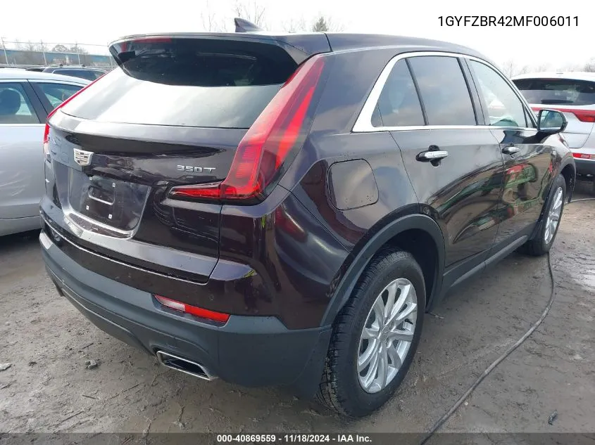 2021 Cadillac Xt4 Awd Luxury VIN: 1GYFZBR42MF006011 Lot: 40869559