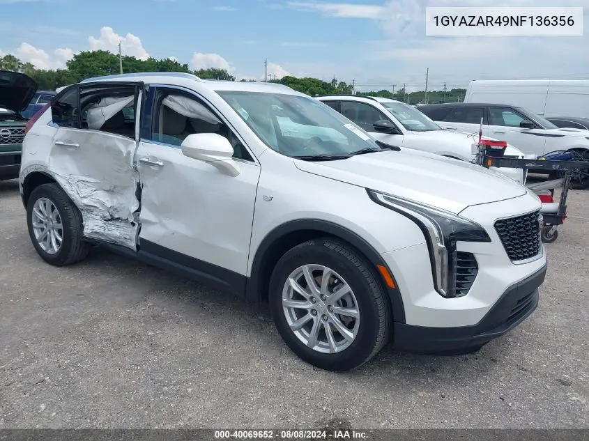 1GYAZAR49NF136356 2022 Cadillac Xt4 Fwd Luxury