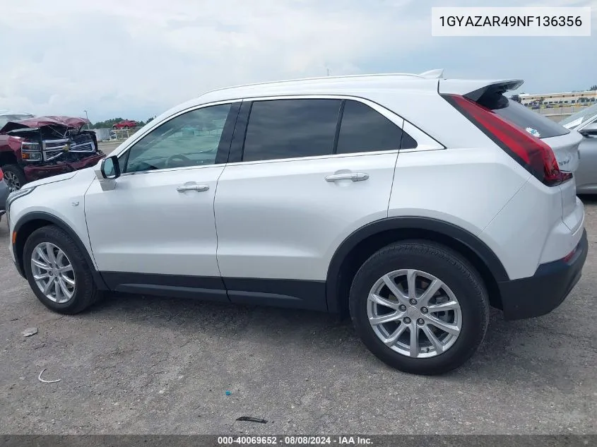 1GYAZAR49NF136356 2022 Cadillac Xt4 Fwd Luxury