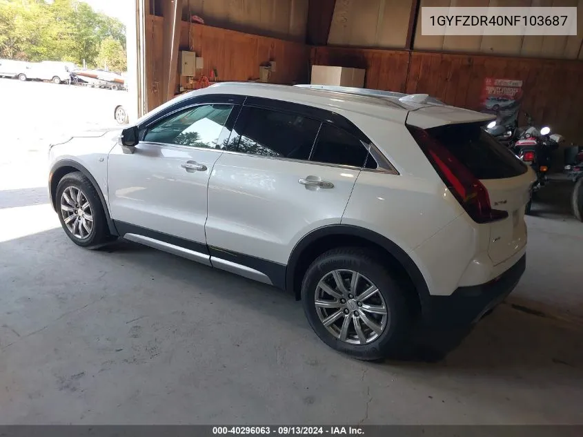 1GYFZDR40NF103687 2022 Cadillac Xt4 Awd Premium Luxury