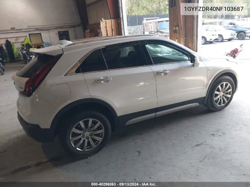 1GYFZDR40NF103687 2022 Cadillac Xt4 Awd Premium Luxury