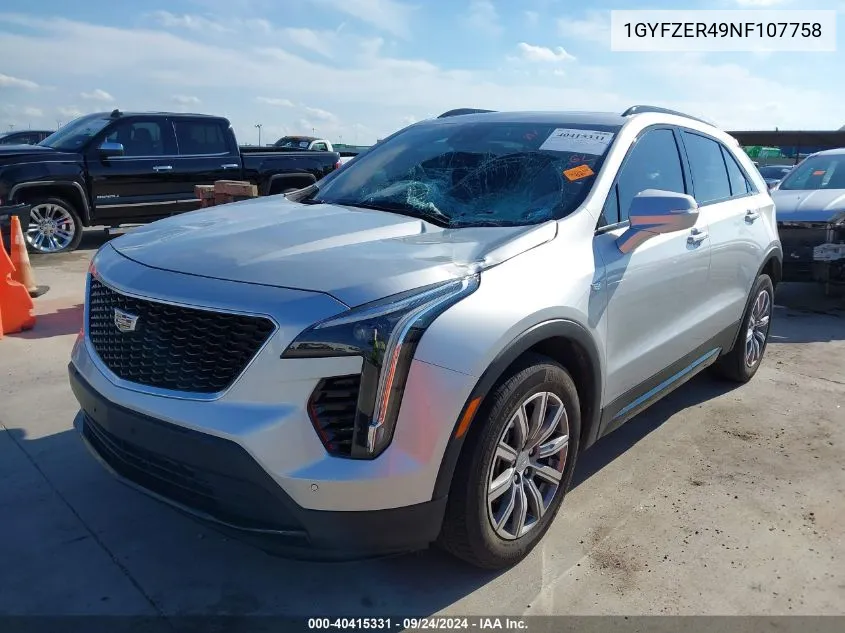 2022 Cadillac Xt4 Fwd Sport VIN: 1GYFZER49NF107758 Lot: 40415331