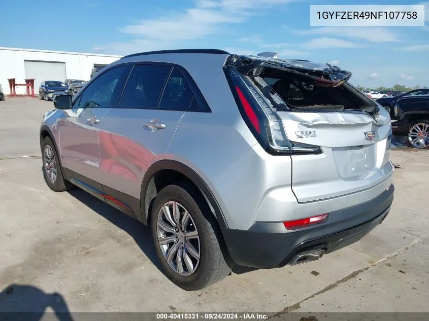 1GYFZER49NF107758 2022 Cadillac Xt4 Fwd Sport