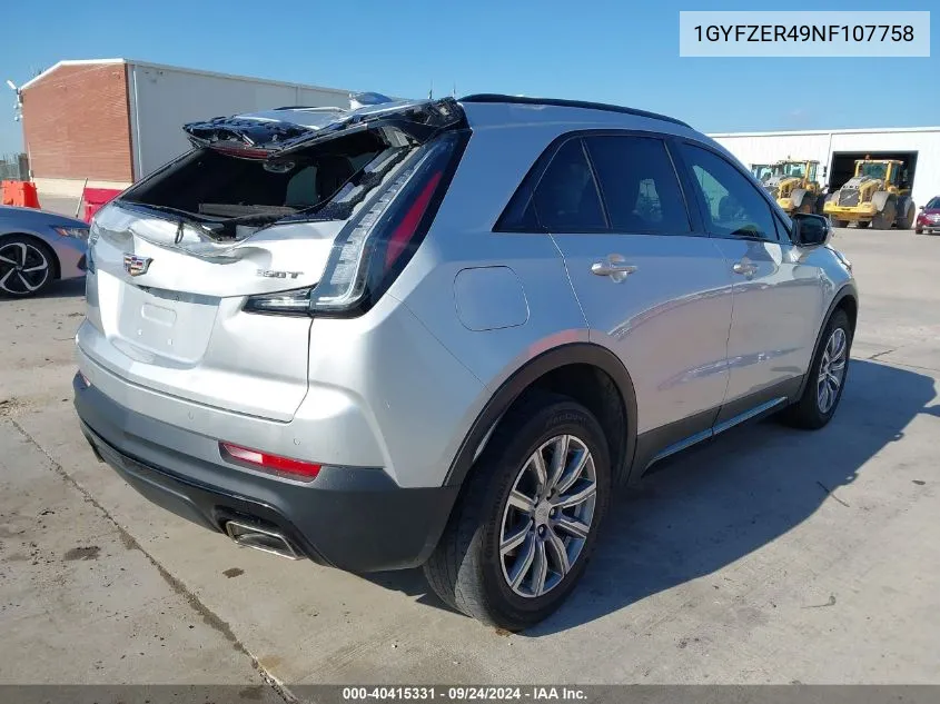 1GYFZER49NF107758 2022 Cadillac Xt4 Fwd Sport