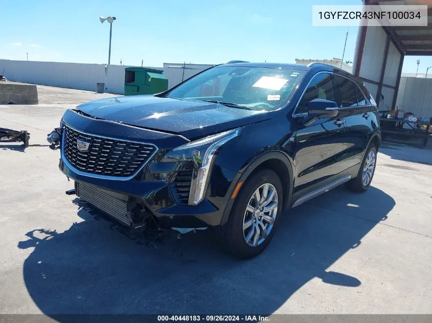 2022 Cadillac Xt4 Fwd Premium Luxury VIN: 1GYFZCR43NF100034 Lot: 40448183