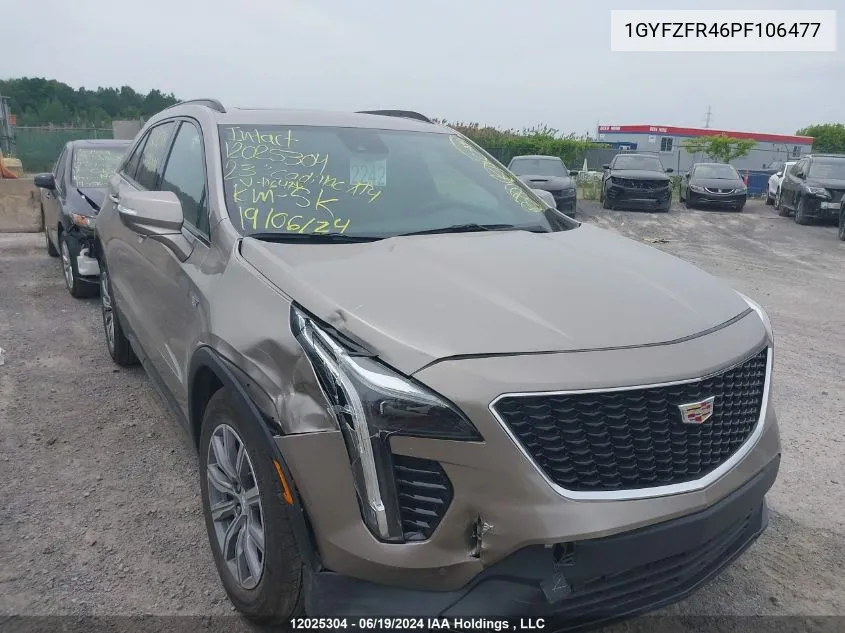 2023 Cadillac Xt4 VIN: 1GYFZFR46PF106477 Lot: 12025304