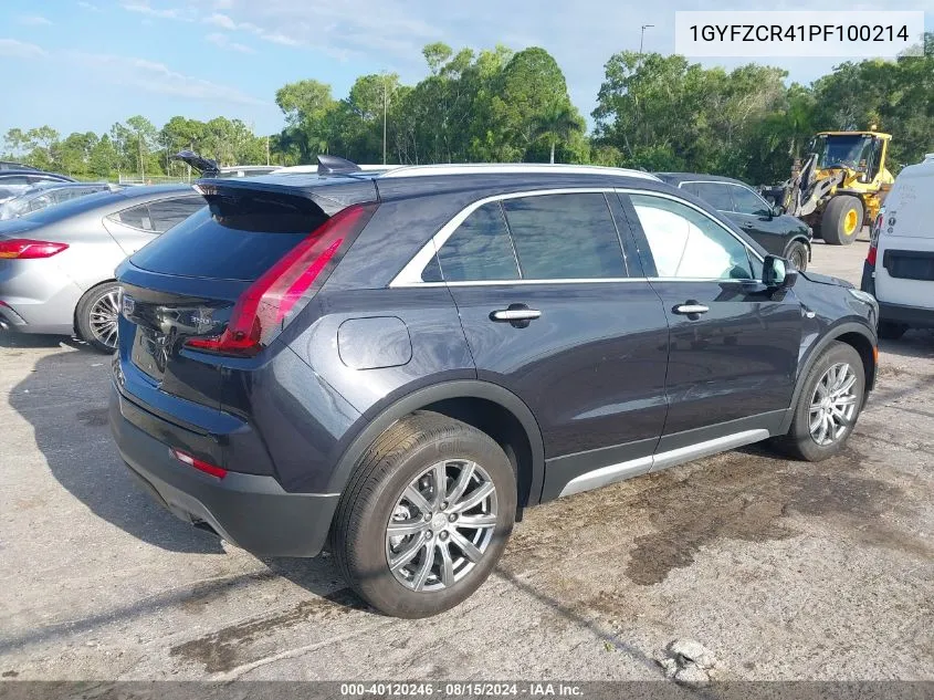 2023 Cadillac Xt4 Fwd Premium Luxury VIN: 1GYFZCR41PF100214 Lot: 40120246