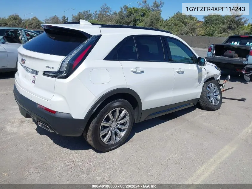 2023 Cadillac Xt4 Awd Sport VIN: 1GYFZFR4XPF114243 Lot: 40186083