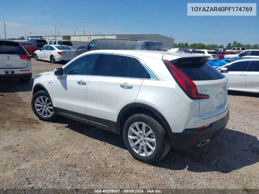 2023 Cadillac Xt4 Fwd Luxury VIN: 1GYAZAR40PF174769 Lot: 40299807