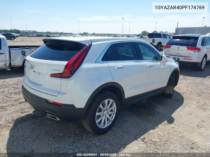 2023 Cadillac Xt4 Fwd Luxury VIN: 1GYAZAR40PF174769 Lot: 40299807