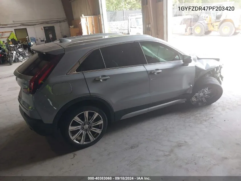 2023 Cadillac Xt4 Awd Premium Luxury VIN: 1GYFZDR47PF203420 Lot: 40383068