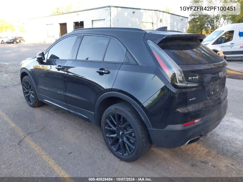 2023 Cadillac Xt4 Sport VIN: 1GYFZFR42PF100451 Lot: 40529454