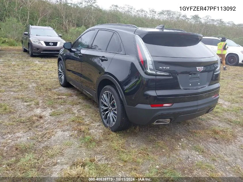 2023 Cadillac Xt4 Fwd Sport VIN: 1GYFZER47PF113092 Lot: 40539773