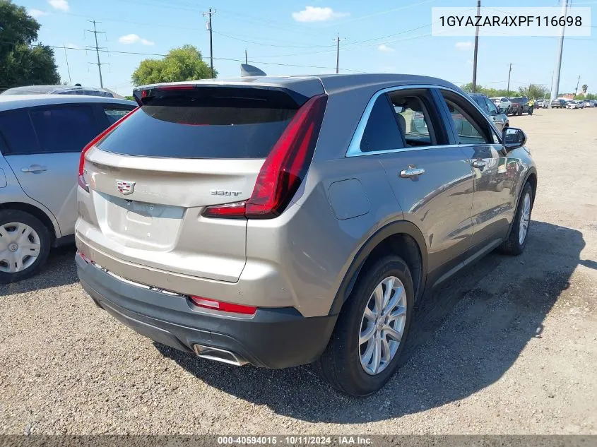 2023 Cadillac Xt4 Fwd Luxury VIN: 1GYAZAR4XPF116698 Lot: 40594015